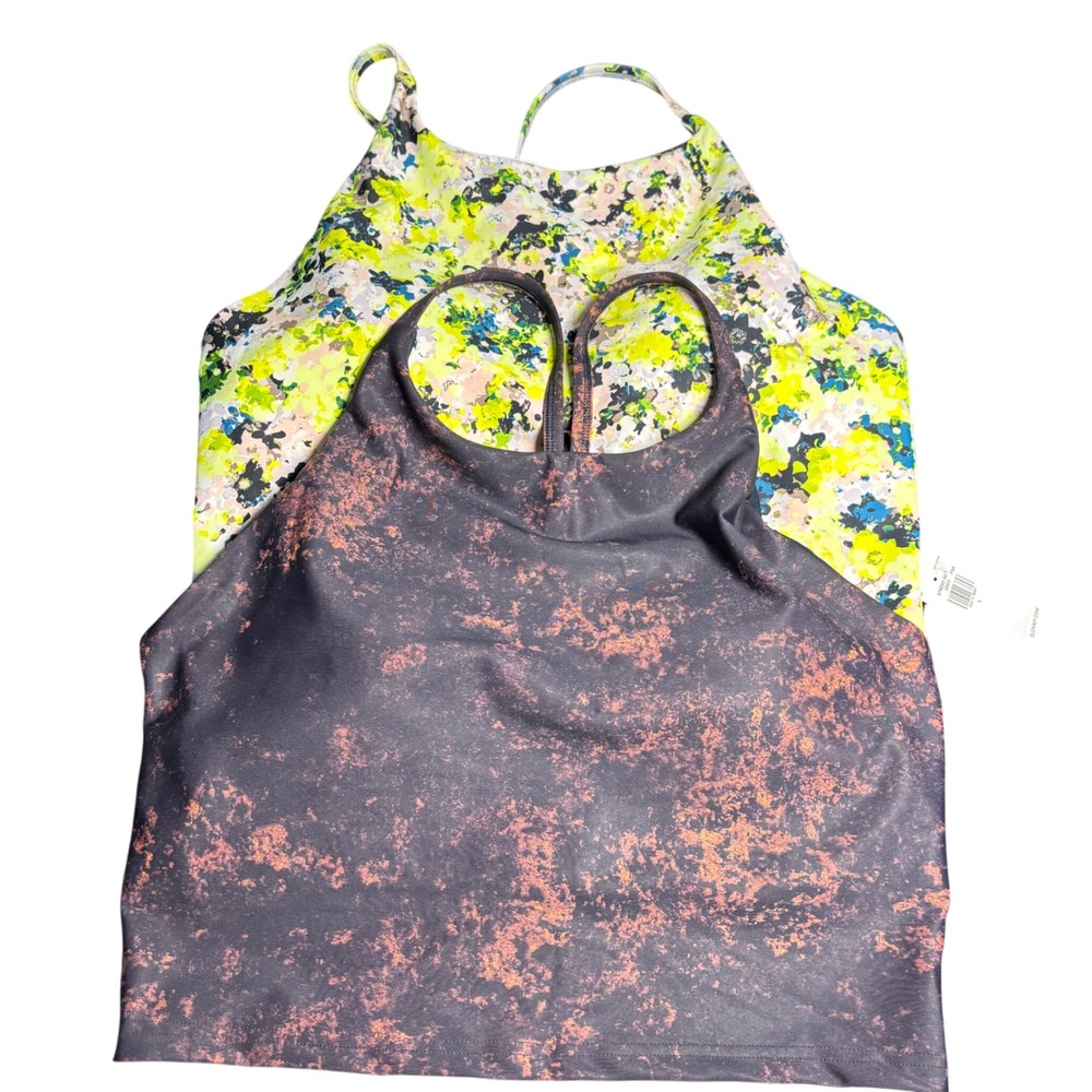 Lot of 2 Old Navy Active Powersoft Longline Sports Bra Bundle Light Support Sz L